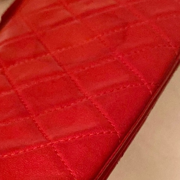 👑✅PRICE FIRM✅ AUTHENTIC Chanel Red Boy Lambskin Clutch - Picture 17 of 17